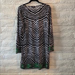 Long sleeve zebra print dress